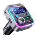 Bluetooth 5.3 FM Transmitter 4 Port USB Car Charger Type C PD 250W Fast Charging Adapter for Huawei OPPO Oneplus