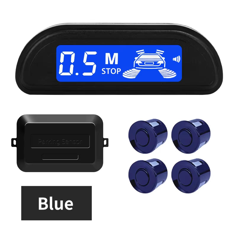 Car Parking Sensor Kit with Auto Parktronic Reverse LED Monitor 22Mm 4 Sensors Radar Detector System Backlight Display