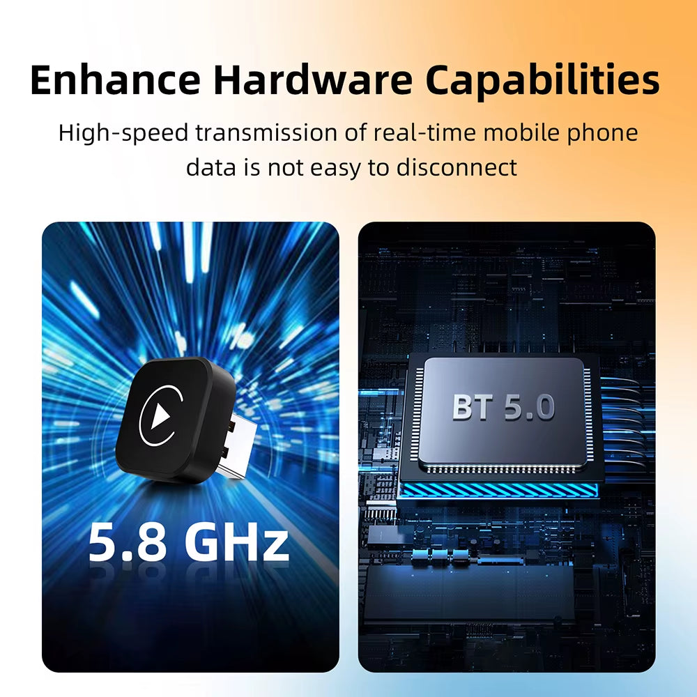 2025 Upgraded Wireless Carplay Adapter Wireless Android Auto AI Smart Box Intelligent Systems for Wired Carplay Car